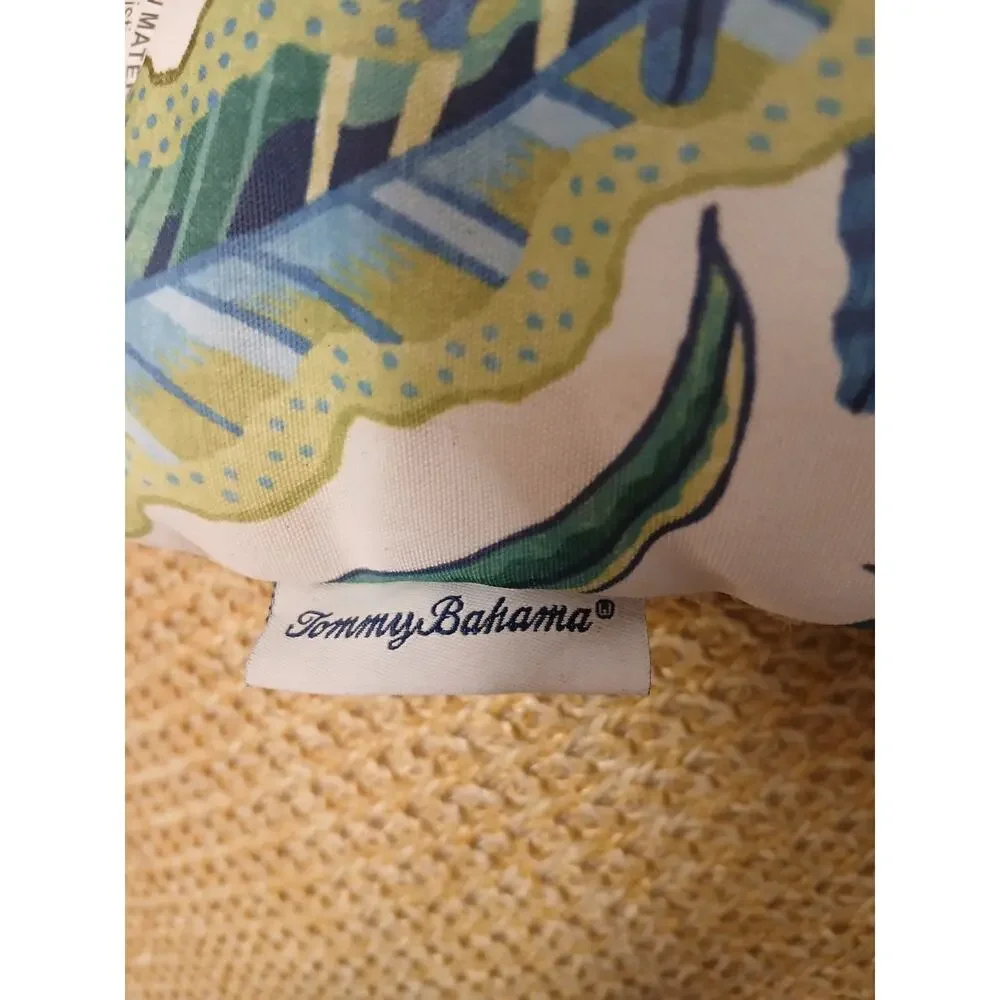 2 Set TOMMY BAHAMA‎ Tropical Leaf Throw Pillow Indoor Outdoor 16 X 16 Blue Green